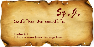 Szőke Jeremiás névjegykártya